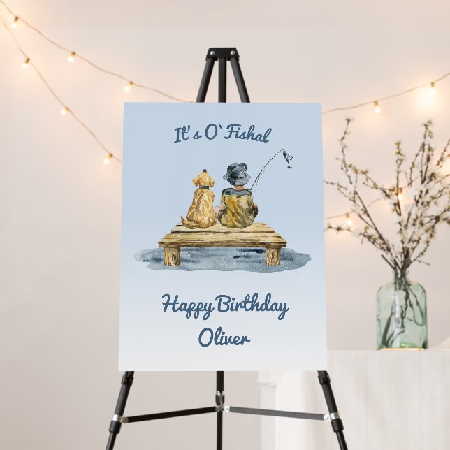It's O'fishal Fishing Boy Birthday Foam Board (In Situ (Stand))