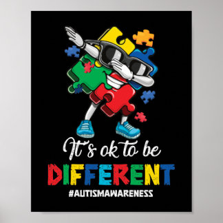 It's Ok Autism Awareness Puzzle Dabbing Poster