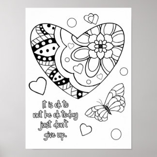 It's ok heart coloring  poster