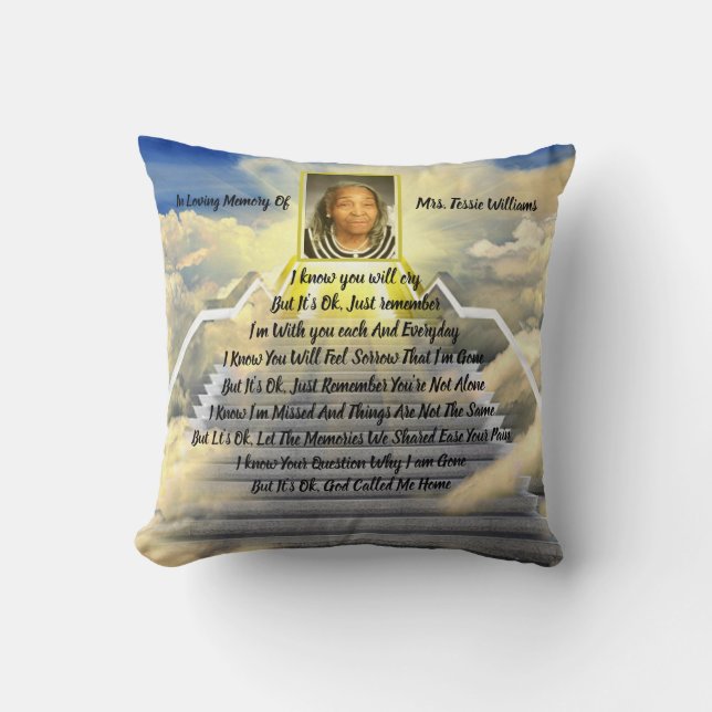 It's Ok Memorial  Throw Pillow (Front)