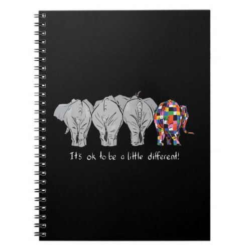 Its Ok To Be A Little Different  Elephant Funny Notebook