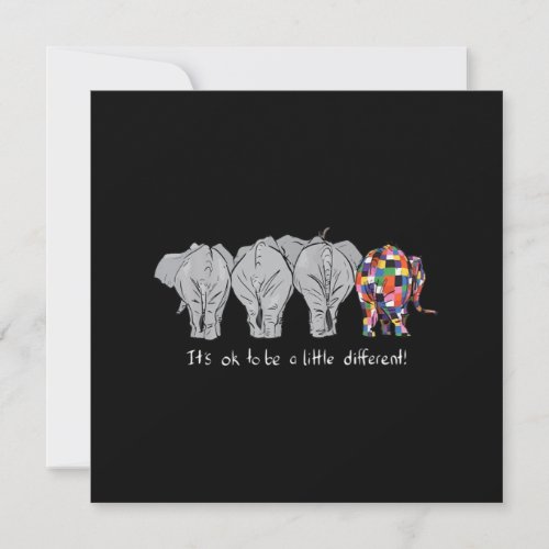 Its Ok To Be A Little Different  Elephant Funny Thank You Card