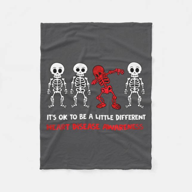 It's Ok To Be A Little Different Heart Disease Awa Fleece Blanket (Front)