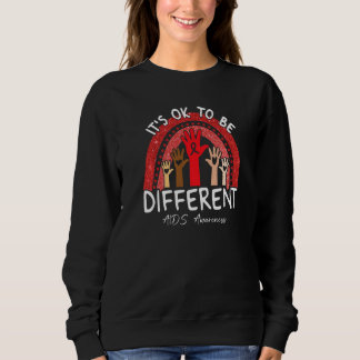 It's Ok To Be Different AIDS Awareness Red Rainbow Sweatshirt