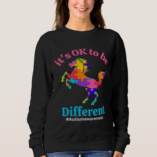 Its Ok To Be Different Autism Awareness Acceptance Sweatshirt (Front)