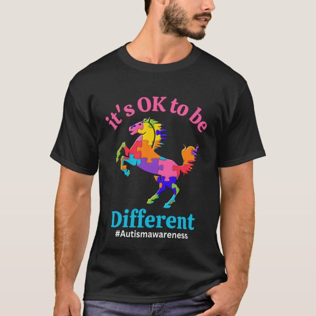 Its Ok To Be Different Autism Awareness Acceptance T-Shirt (Front)