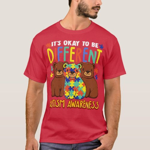 Its OK To Be Different Autism Awareness Bears T_Shirt
