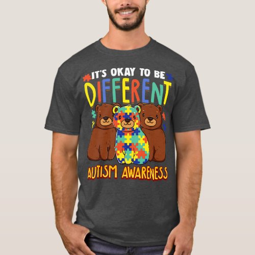 Its OK To Be Different Autism Awareness Bears T_Shirt