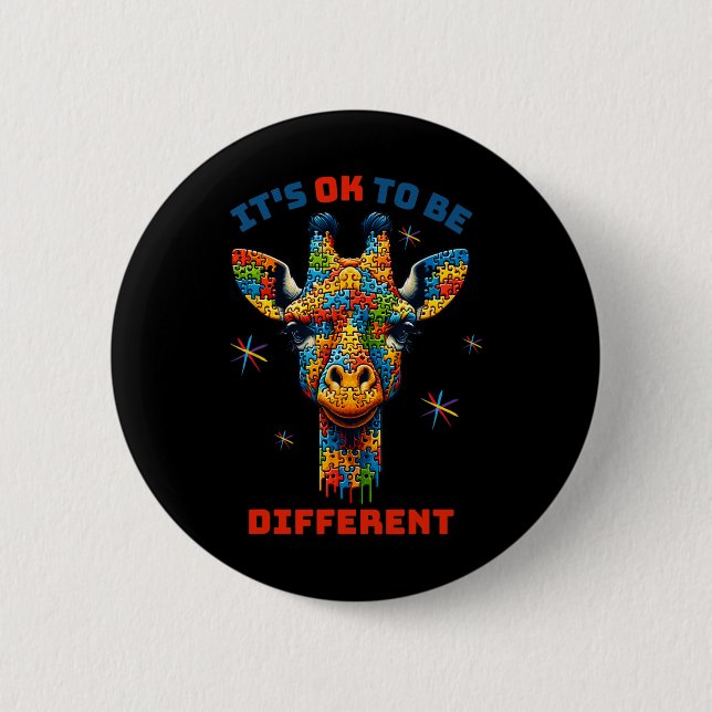 Its Ok To Be Different Autism Awareness  Button (Front)