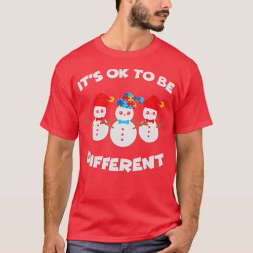 Its ok to be different autism awareness christmas  T_Shirt