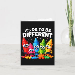 It's Ok To Be Different Autism Awareness Crayon In Card