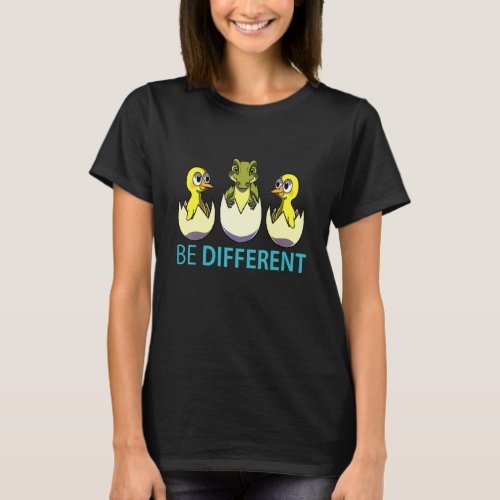 Its Ok To Be Different Autism Awareness Cute Duck T-Shirt
