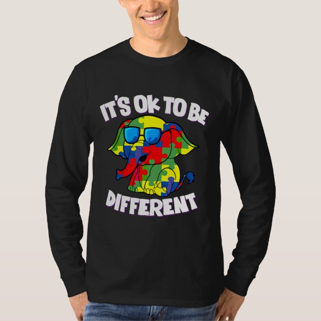 Its Ok To Be Different Autism Awareness Elephant P T-Shirt (Front)