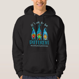 It's Ok To Be Different Autism Awareness Gnomes Hoodie
