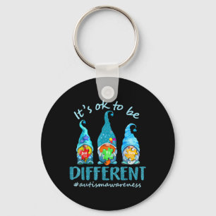 It's Ok To Be Different Autism Awareness Gnomes  Keychain
