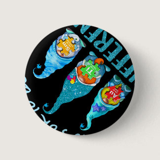 Its Ok To Be Different Autism Awareness Gnomes T-s Button