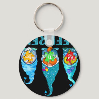 Its Ok To Be Different Autism Awareness Gnomes T-s Keychain