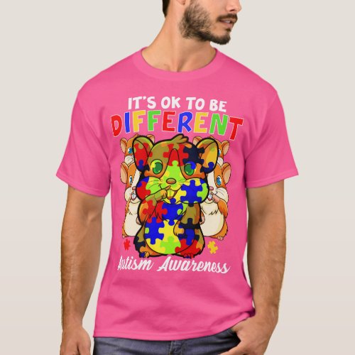 Its OK To Be Different Autism Awareness Hamster T_Shirt