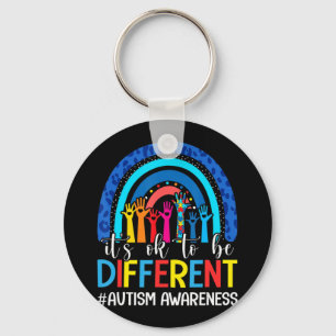 It's Ok To Be Different Autism Awareness Leopard R Keychain