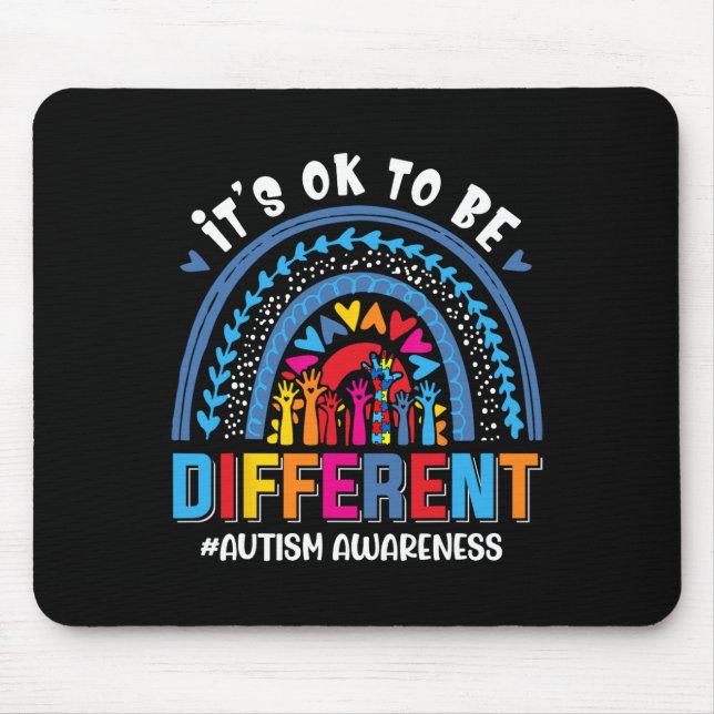 It's Ok To Be Different Autism Awareness Leopard R Mouse Pad (Front)