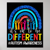 TeeShirtPalace | It's Ok To Be Different Autism Awareness Poster