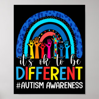 It's Ok To Be Different Autism Awareness Leopard R Poster