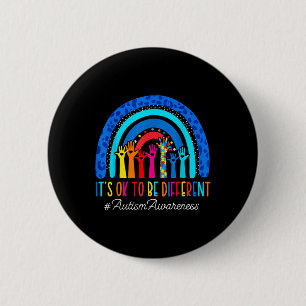 Its Ok To Be Different Autism Awareness Leopard Ra Button