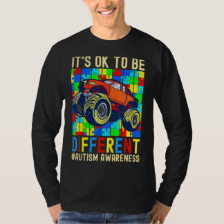 It's Ok To Be Different Autism Awareness Monster T T-Shirt