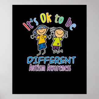 It's Ok to be different Autism Awareness Month Poster