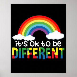 It's Ok To Be Different Autism Awareness Poster