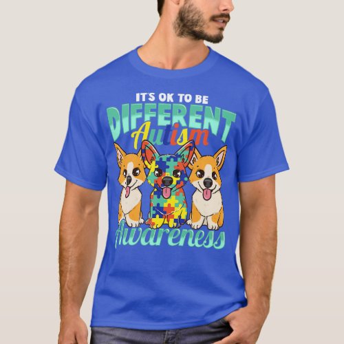 Its OK To Be Different Autism Awareness Puppies T_Shirt