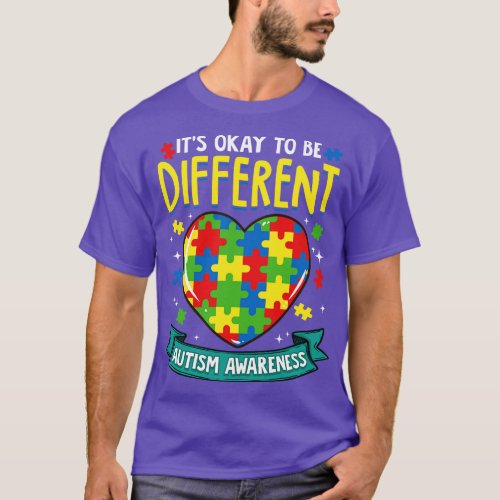 Its OK To Be Different Autism Awareness Puzzle 2 T_Shirt