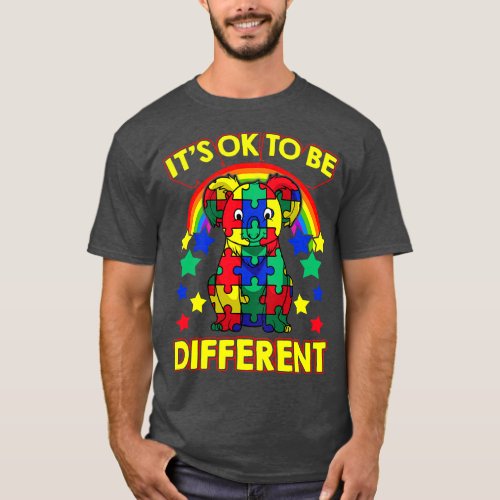 Its OK To Be Different Autism Awareness Puzzle 3 T_Shirt