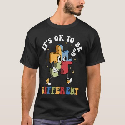 It's Ok To Be Different Autism Awareness Puzzle Pi T-Shirt