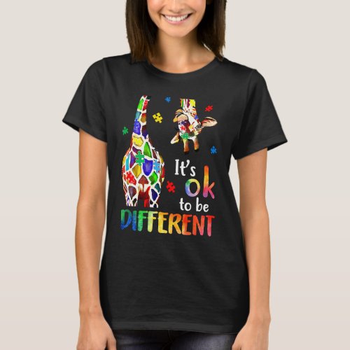 Its Ok To Be Different Autism Awareness Puzzle Pie T-Shirt