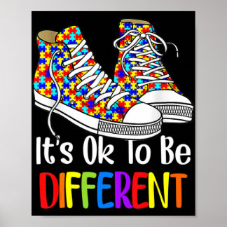 It's Ok To Be Different Autism Awareness Puzzle Sh Poster
