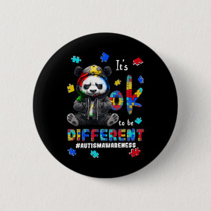 It's Ok To Be Different Autism Panda Button