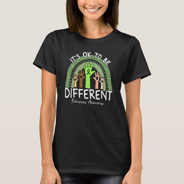 It's Ok To Be Different Babesiosis Awareness Lime  T-Shirt (Front)