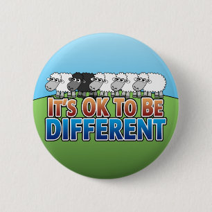 It's OK to be Different BLACK SHEEP Button