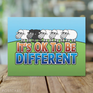It's OK to be Different BLACK SHEEP Postcard