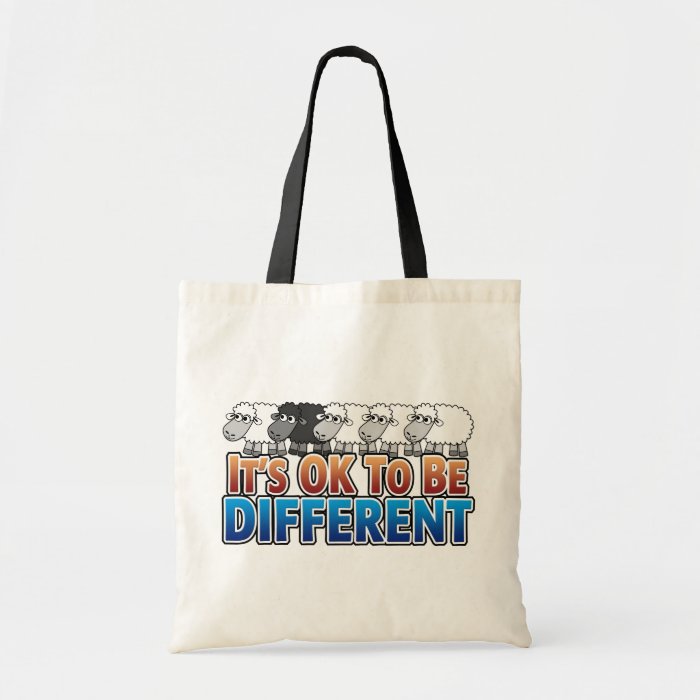 It's OK to be Different BLACK SHEEP Tote Bags