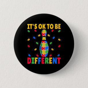 It's Ok To Be Different - Bowling Lover Autism Awa Button