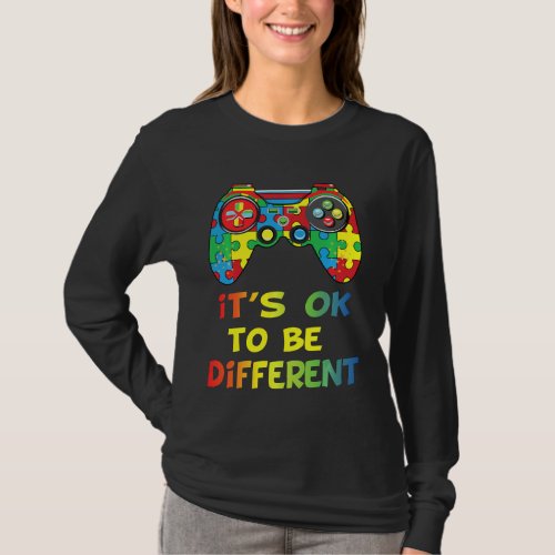 Its Ok To Be Different Boys Autism Awareness Mont T_Shirt