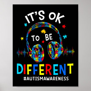 It's Ok To Be Different Cool Autism Awareness Game Poster