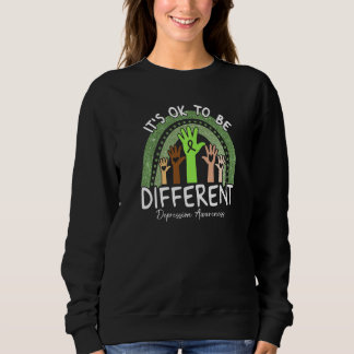 It's Ok To Be Different Depression Awareness Lime Sweatshirt
