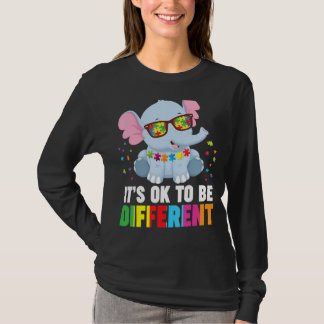 It's Ok To Be Different Elephant Autism Awareness  T-Shirt