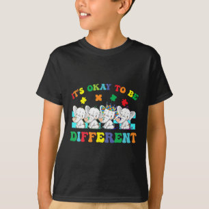 It's Ok To Be Different Elephant Autism Awareness T-Shirt