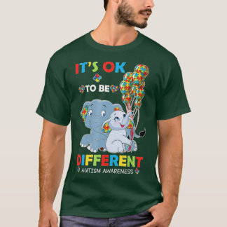 It's Ok To Be Different Elephant Puzzle Autism Awa T-Shirt