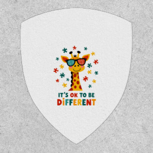 It's Ok To Be Different Giraffe Autism Awareness B Patch