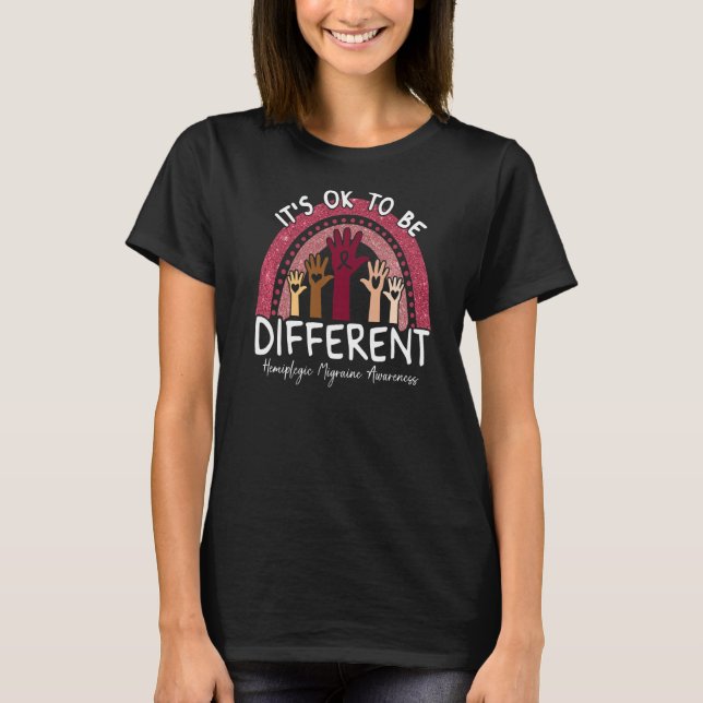 It's Ok To Be Different Hemiplegic Migraine Awaren T-Shirt (Front)